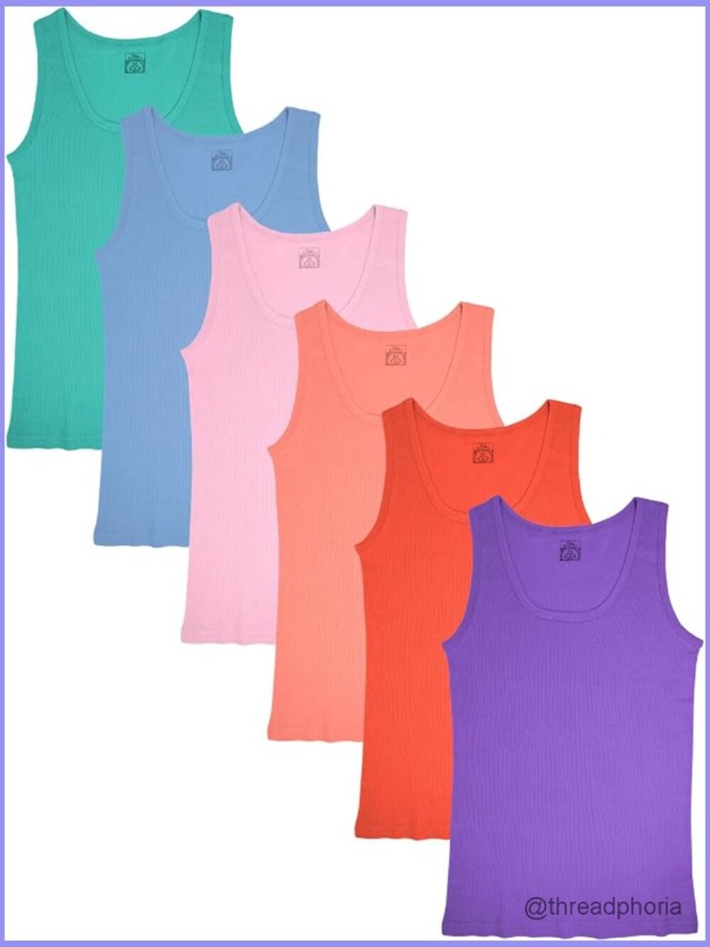 100% Cotton Tank Tops Ribbed Scoop Neck Sleeveless Multipack